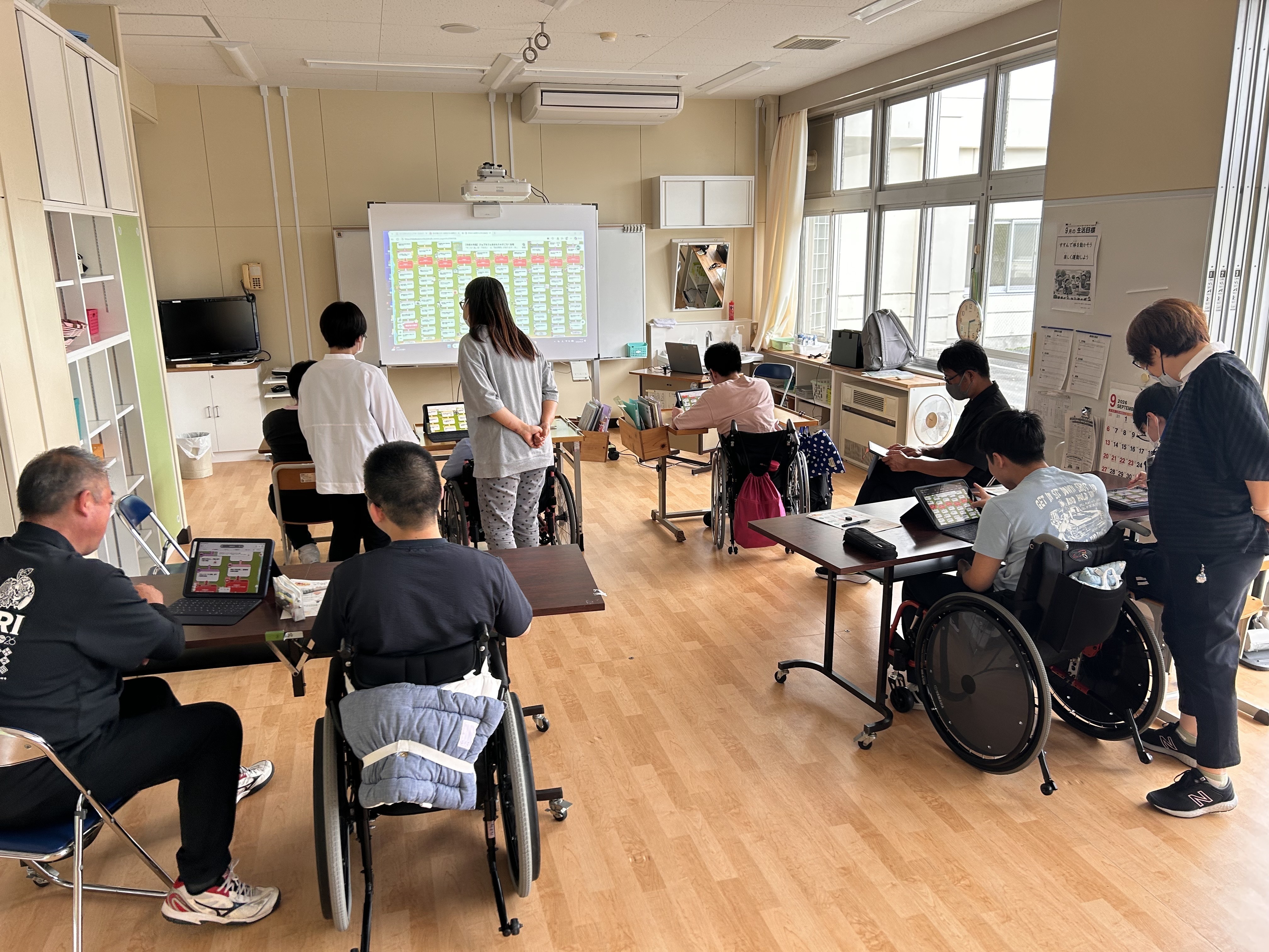 青森県立八戸第一養護学校でのキャリア授業の様子